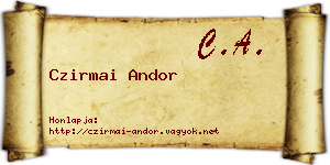 Czirmai Andor névjegykártya