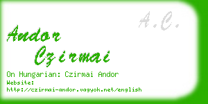 andor czirmai business card